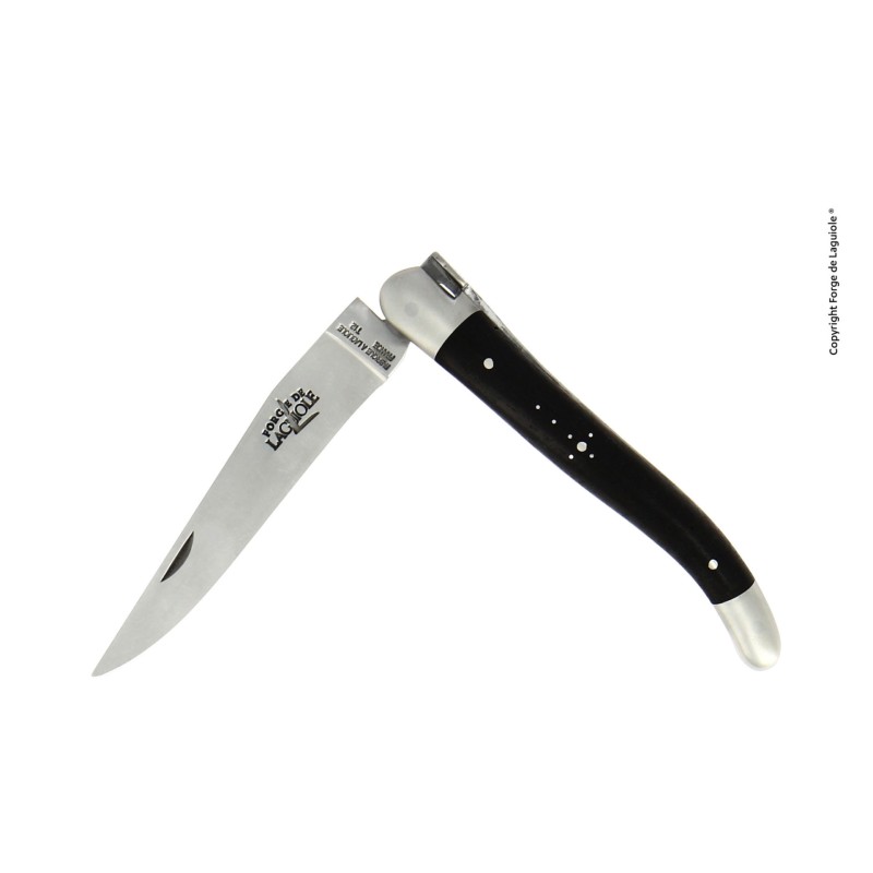 Laguiole Tradition 9 cm, ébène, mitres inox finition satinée