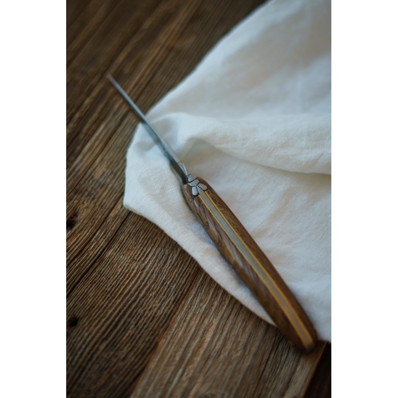 Le Laguiole d’ici, IG, 12cm, plein manche en cœur de chêne subfossile